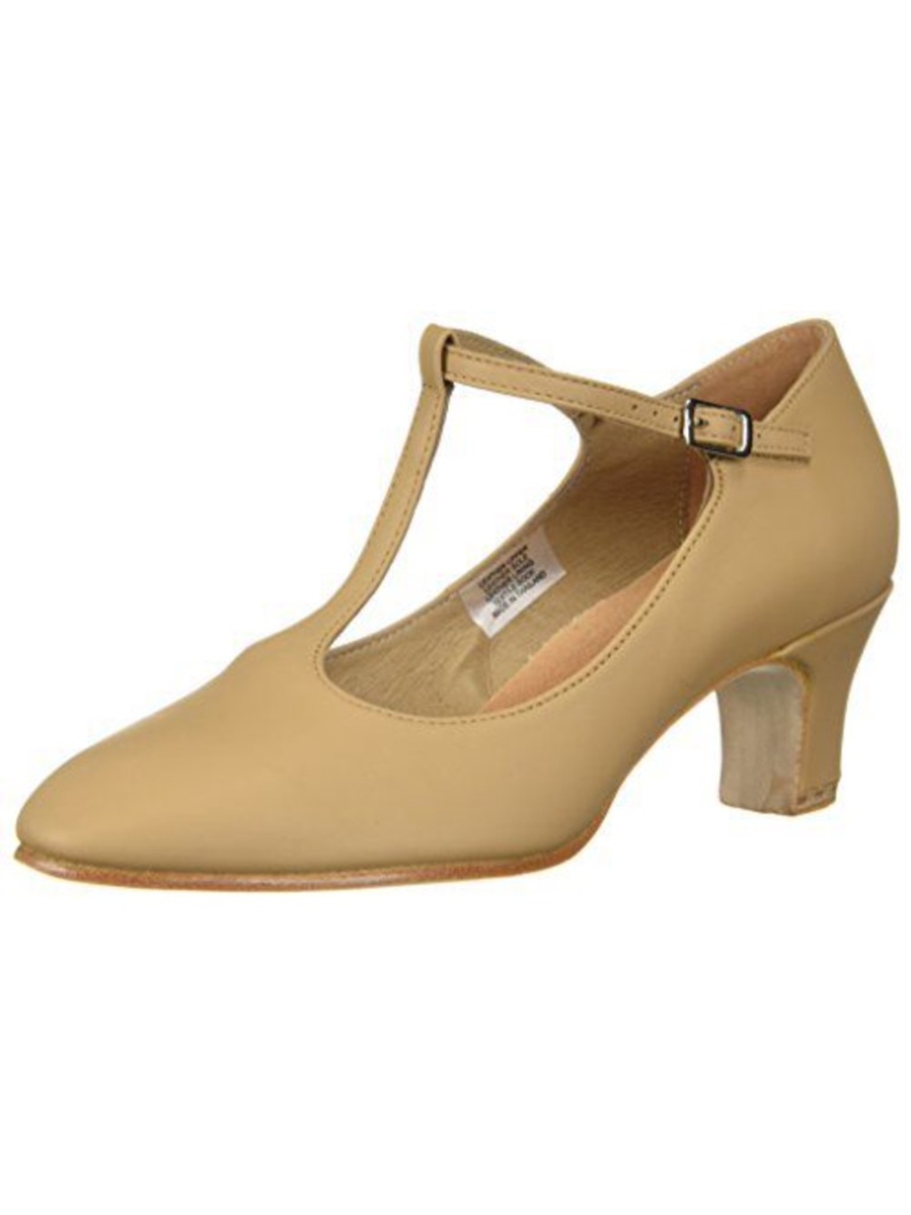 Bloch 11 Dance Chord T-Strap Mid Heel Pumps 2” Athletic Shoe Tan